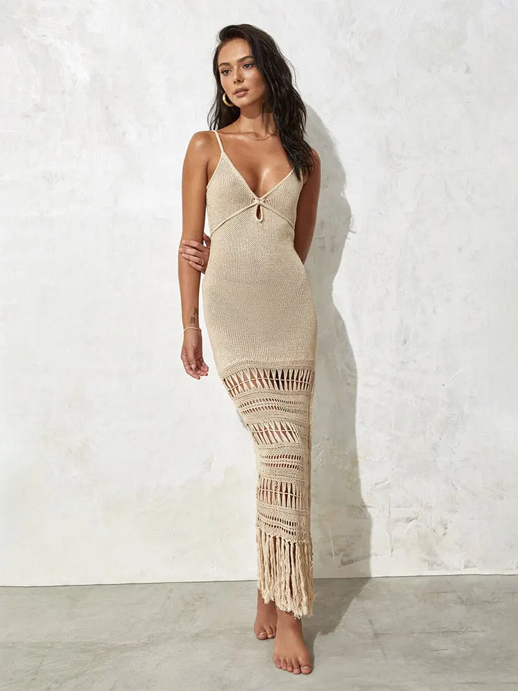 robe bohème beige