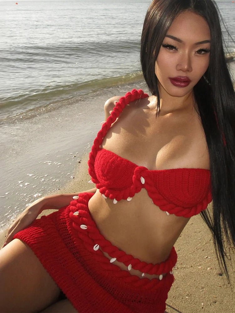 Ensemble Crochet Coquillages “Siren Vibe” – Ultra sexy & stylé | Été 2025