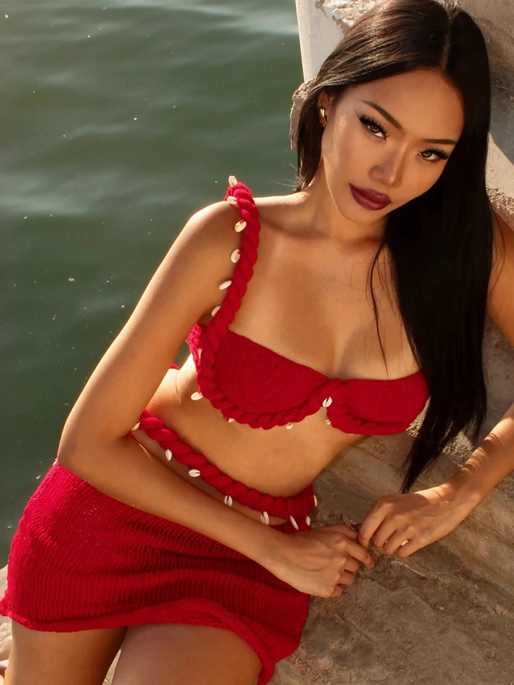 Ensemble Crochet Coquillages “Siren Vibe” – Ultra sexy & stylé | Été 2025