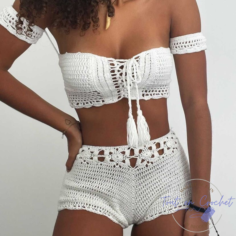 ⎨MEILLEUR VENTE⎬Ensemble en Crochet Thaïs⎮Ensemble deux pièces pour femme en crochet - Tout-en-Crochet