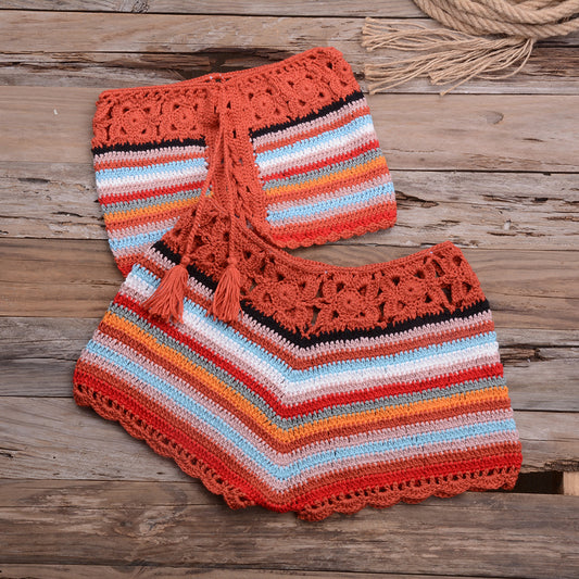 ⎨Disponible en Martinique⎬Ensemble en Crochet Emilia Coloris Rouge