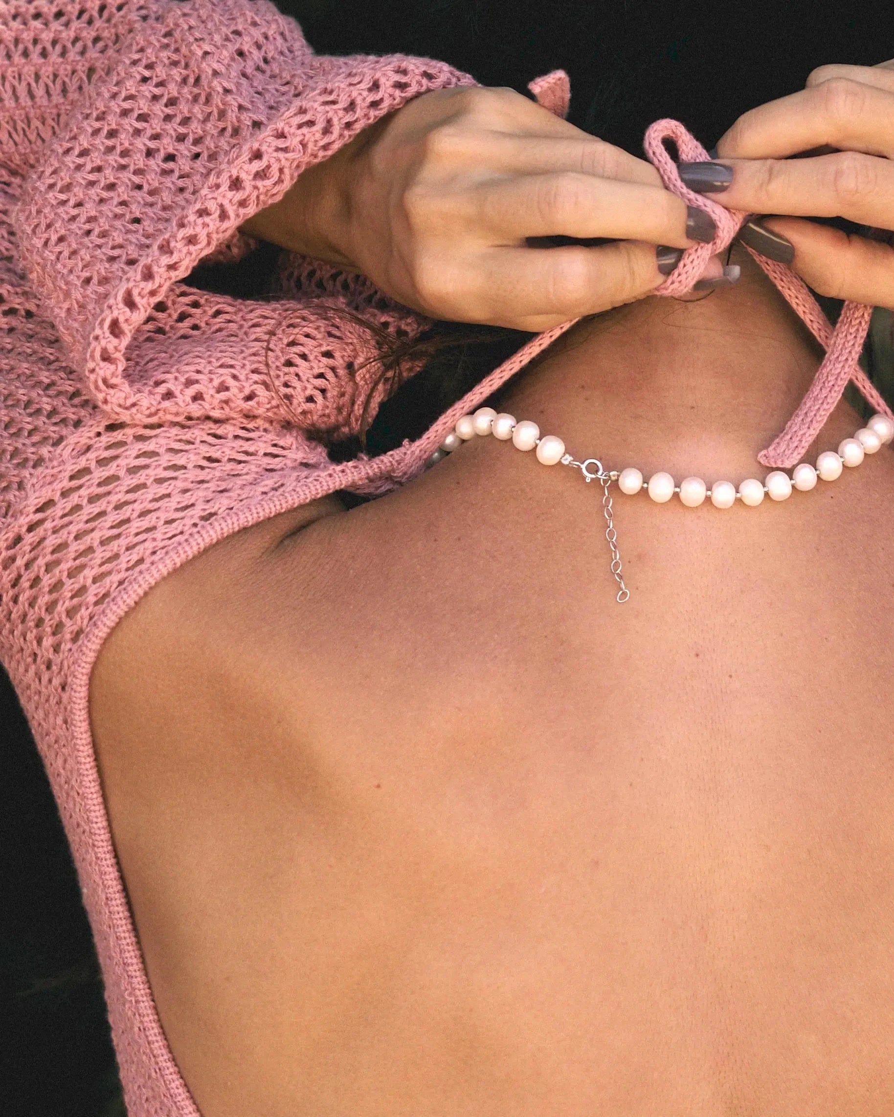 robe dos nu rose