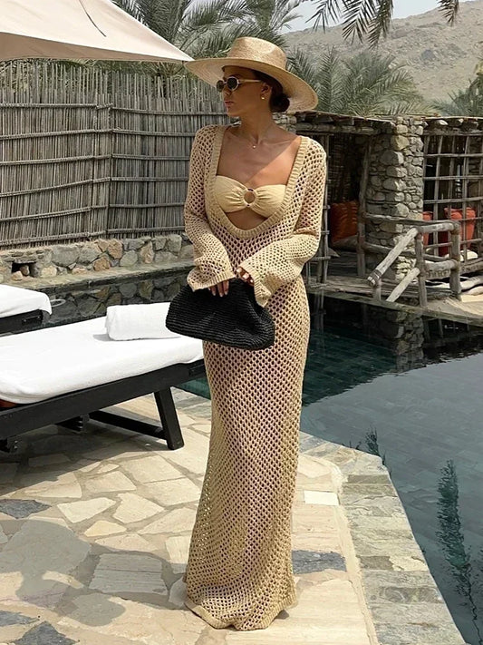 robe longue en crochet