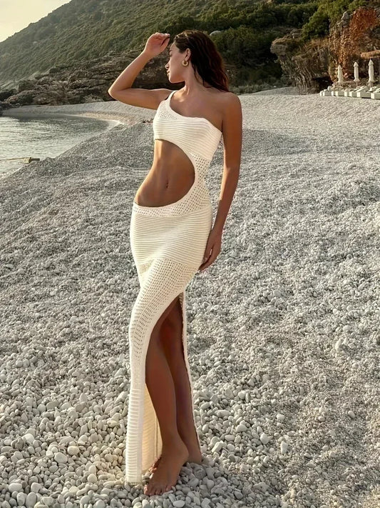 robe longue crochet blanc