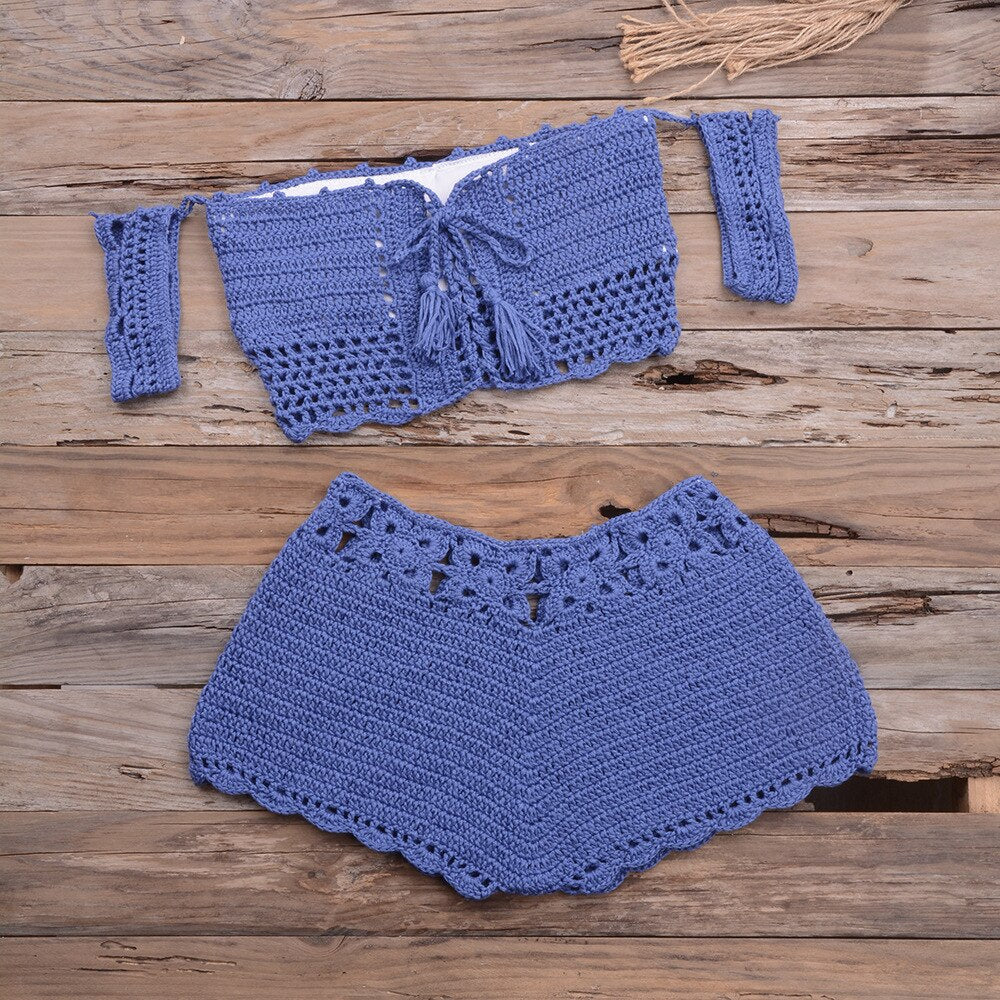 ⎨MEILLEUR VENTE⎬Ensemble en Crochet Thaïs⎮Ensemble deux pièces pour femme en crochet - Tout-en-Crochet