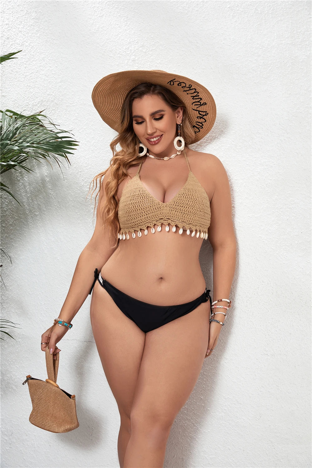 Haut de Bikini Crochet Bohème avec Franges – Tailles L à XXL