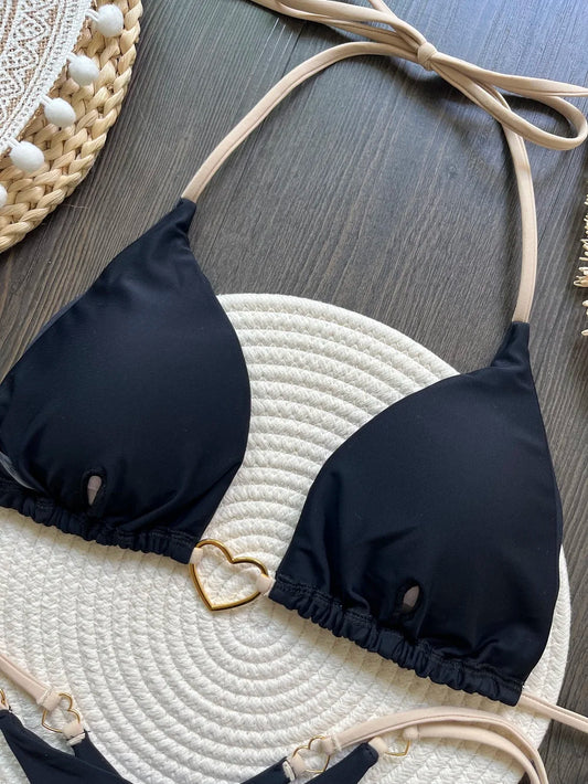 🌴 Bikini “Sunset Allure” – Maillot Triangle à Nouer Sexy & Élégant