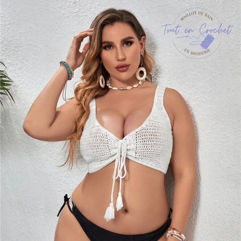 Haut de Bikini en Crochet Ivory – Pureté Bohème