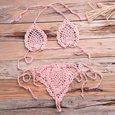 Bikini String en Crochet - Maillot de Bain échancré Jenny - Tout-en-Crochet