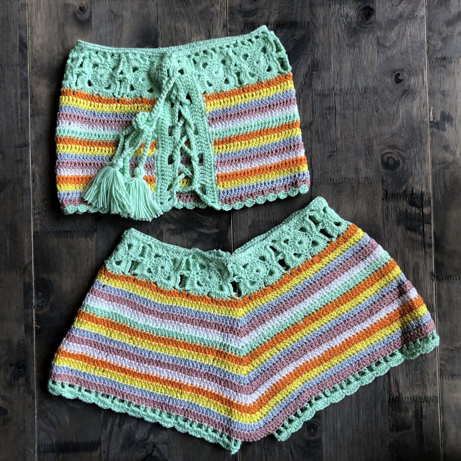 ⎨Réduction en cours⎬Ensemble en Crochet Emilia - Tout-en-Crochet ensemble