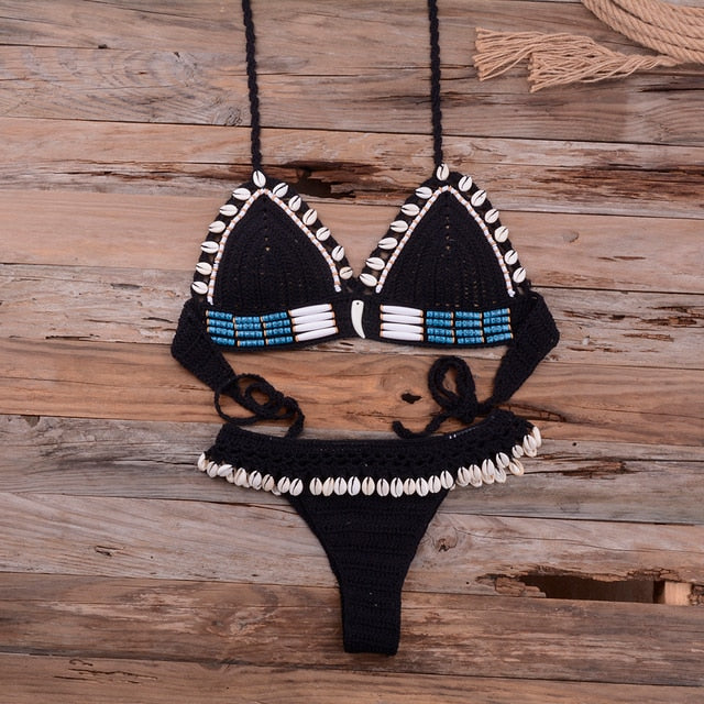 ⎨Plus que 5 en stock ⎬Maillot de bain en crochet coquillages - Tout-en-Crochet