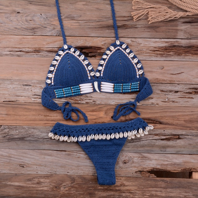 ⎨Plus que 5 en stock ⎬Maillot de bain en crochet coquillages - Tout-en-Crochet