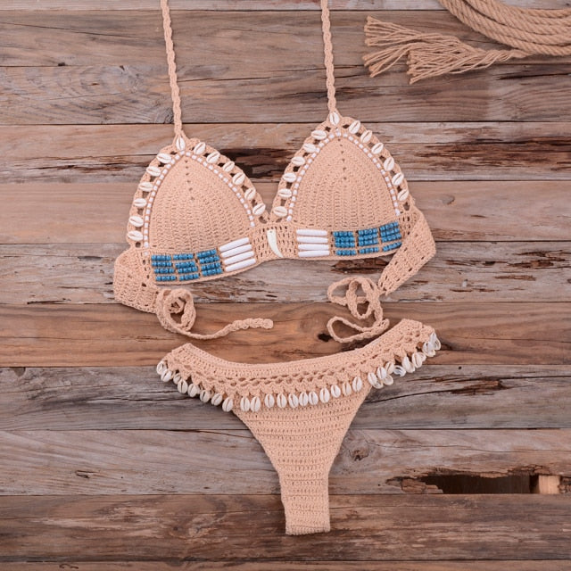 ⎨Plus que 5 en stock ⎬Maillot de bain en crochet coquillages - Tout-en-Crochet