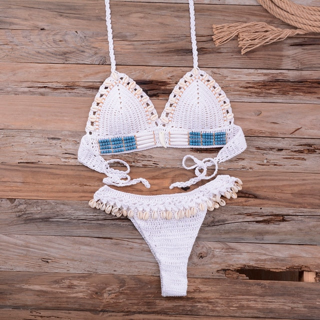 ⎨Plus que 5 en stock ⎬Maillot de bain en crochet coquillages - Tout-en-Crochet