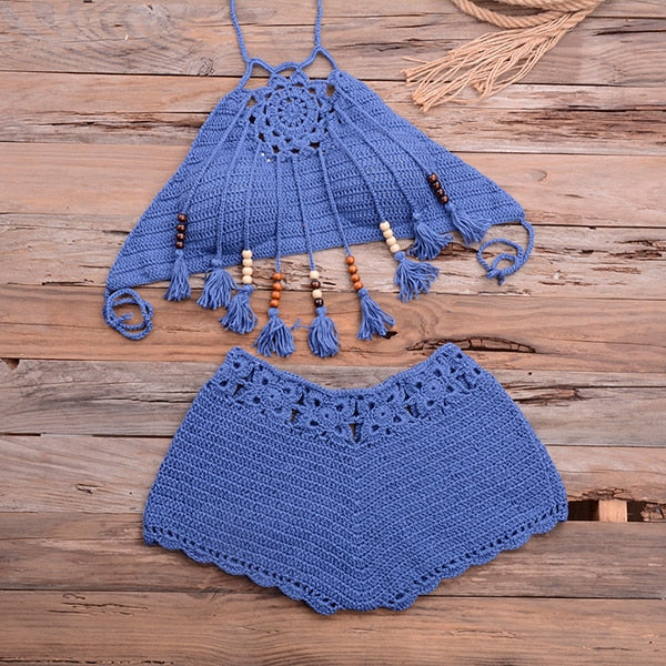 Ensemble en Crochet Short et Haut Brodé - Salines - Tout-en-Crochet