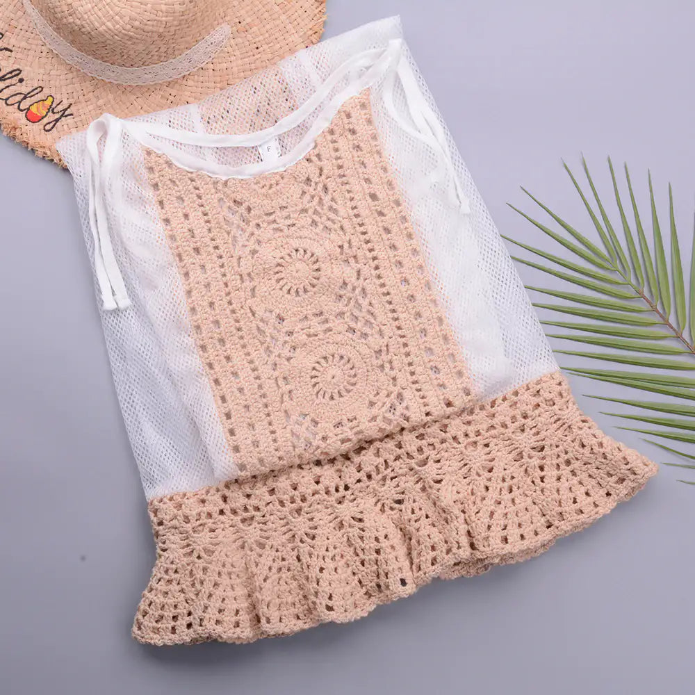 Robe de plage en maille avec crochet - Tout-en-Crochet